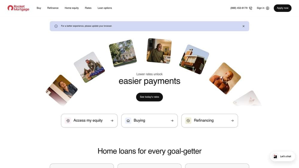 Screenshot of Rocket website